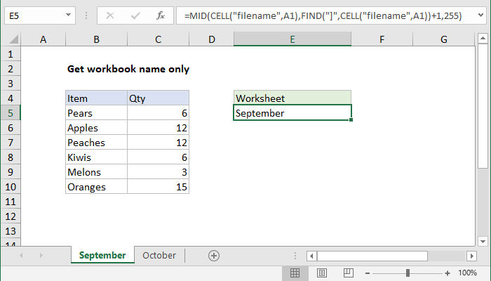 How To Get Sheet Name In Excel